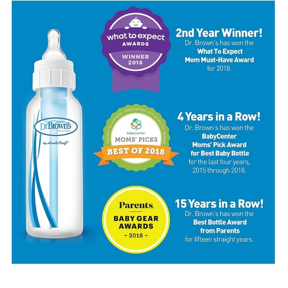 Dr.Brown natural flow 3 pack 8 oz bottles new in box blue - Picture 6 of 9